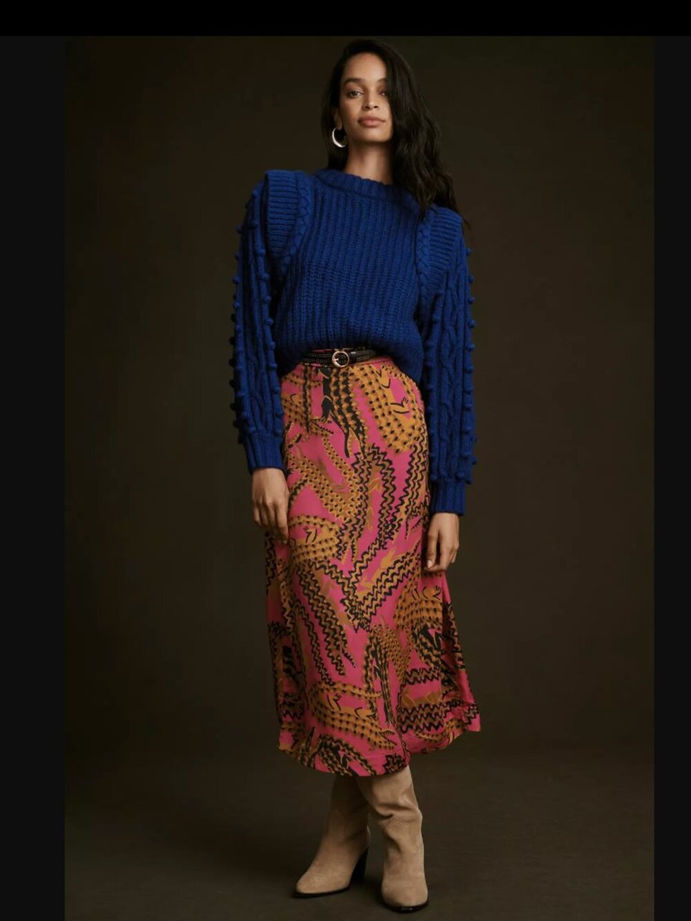 Farm Rio Women's Crocodile-print Satin Midi-skirt size S - Picture 5 of 13